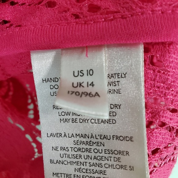 Anthropologie Maeve Womens Pink Floral Lace Button Down Shirt Top Size 10 - Picture 6 of 8